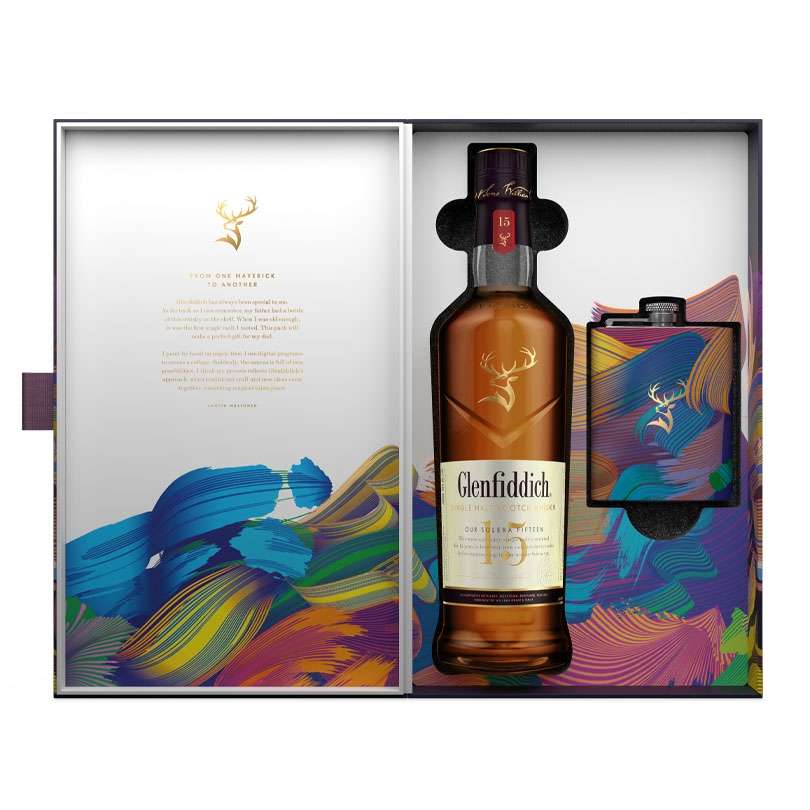 Glenfiddich 15 Year Old Artist Pack + Flask